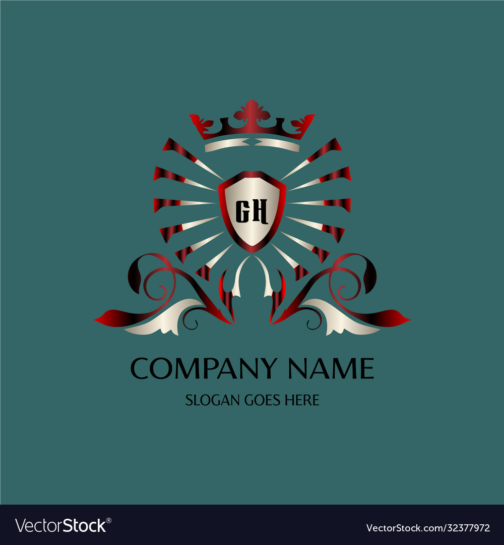Gh initial logo with colorful circle template