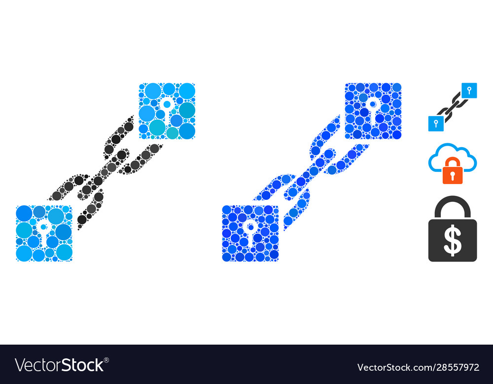 Locker blockchain mosaic icon circle dots Vector Image Locker blockchain mosaic icon circle dots