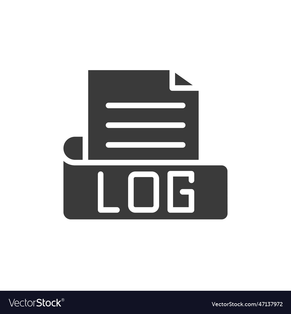 Log file icon filled from vector image Log file icon filled from