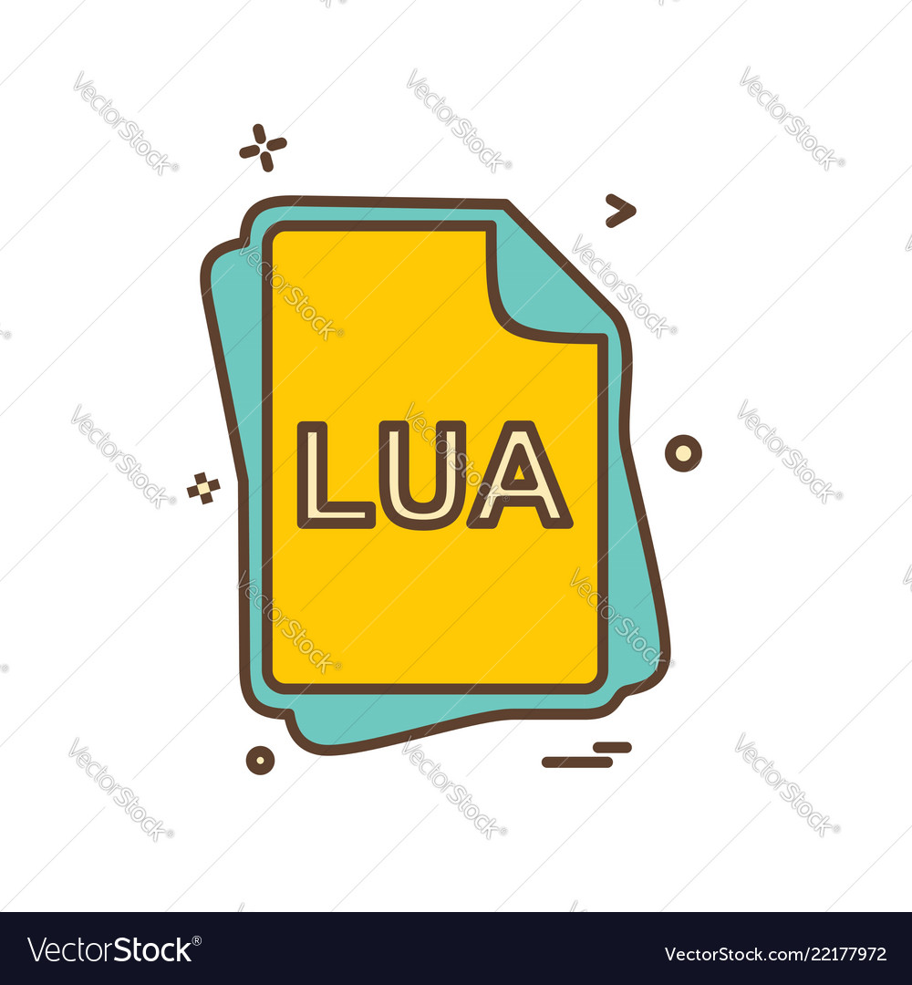 Lua file type icon design vector image Lua file type icon design