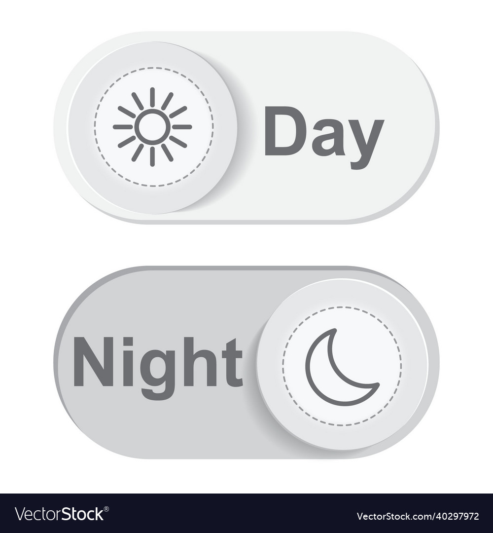 On and off toggle switch buttons light dark vector image On and off toggle switch buttons light dark