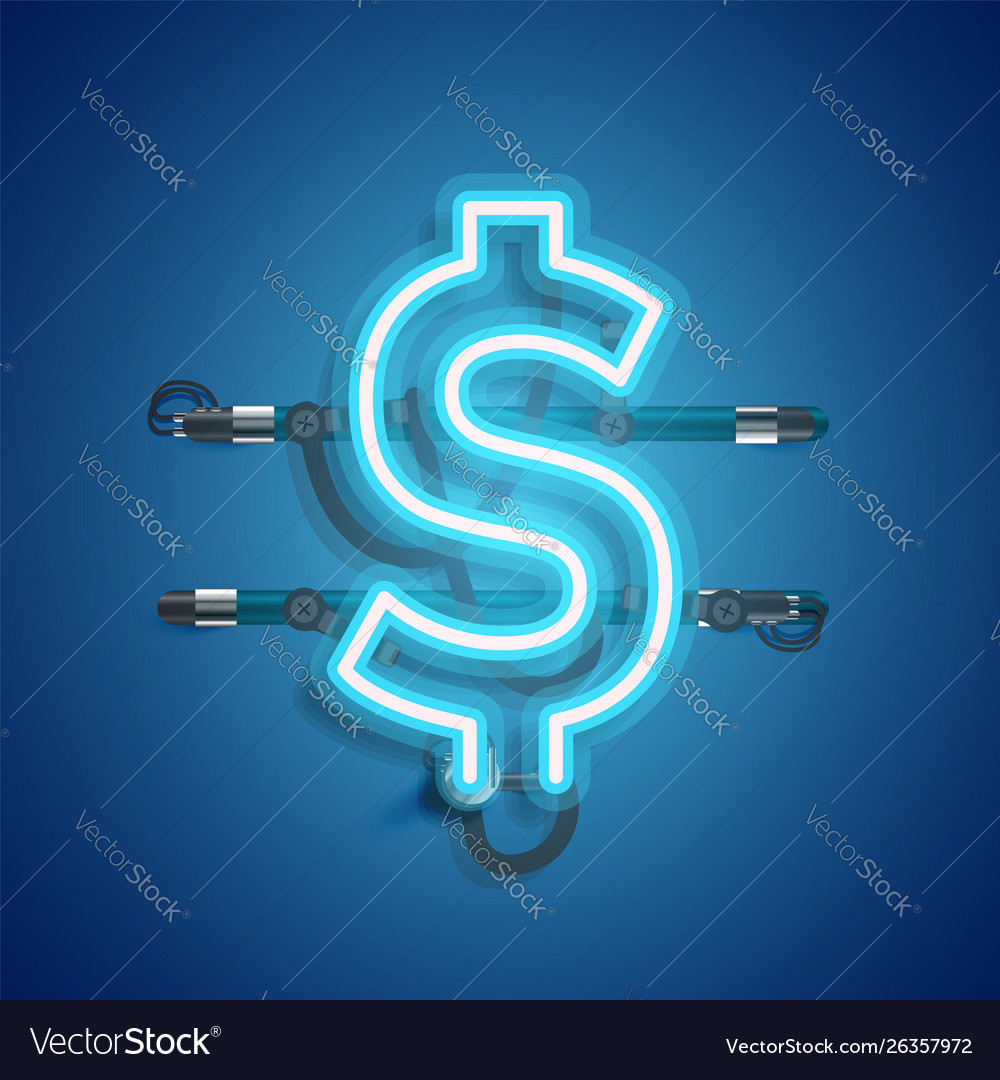Realistic neon character with wires and console