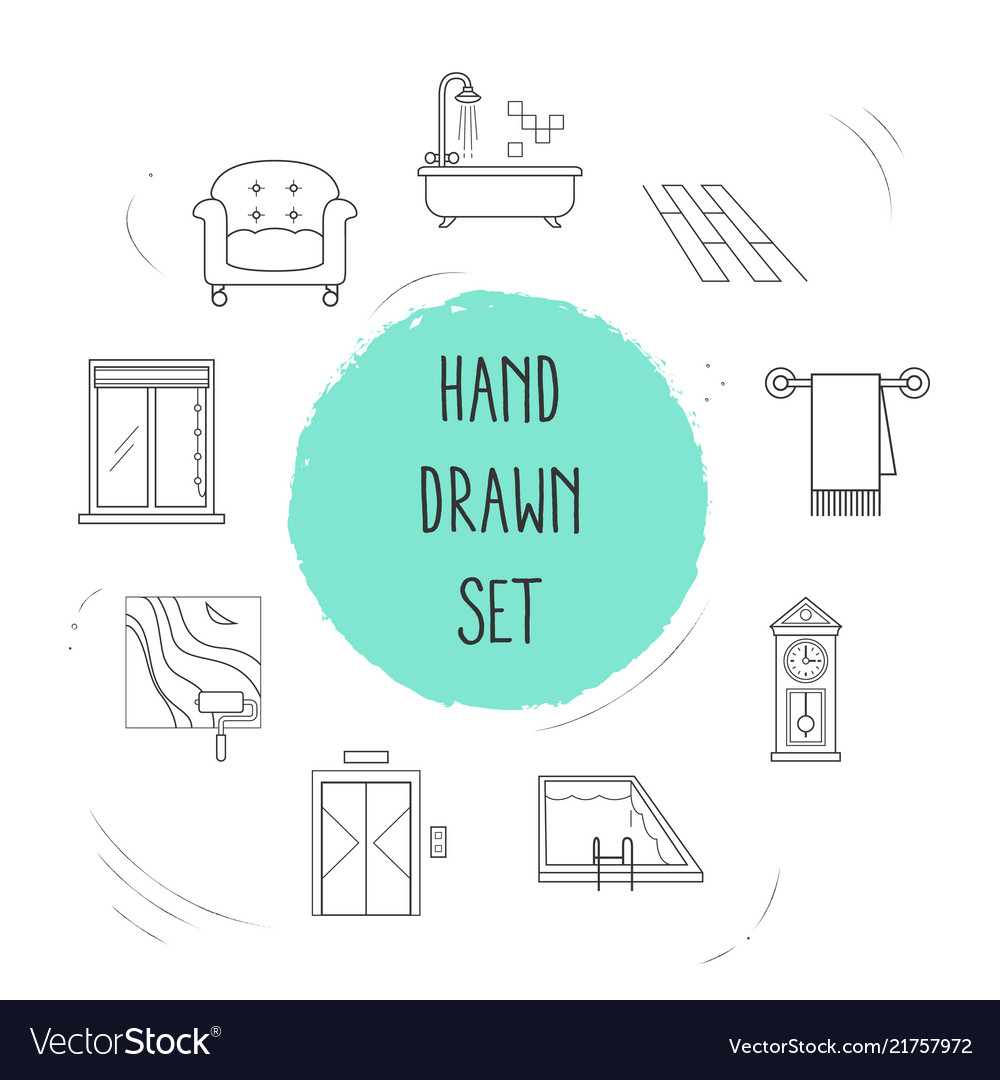 Set design icons line style symbols