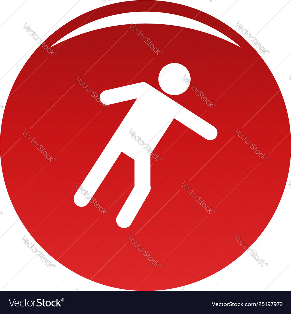 Stick figure stickman icon red Royalty Free Vector Image