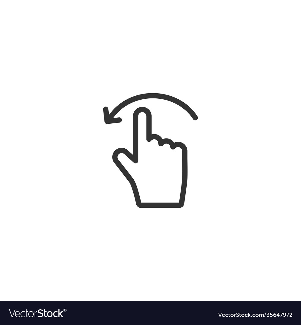 Swipe or scroll icon pointing hand with right vector image Swipe or scroll icon pointing hand with right