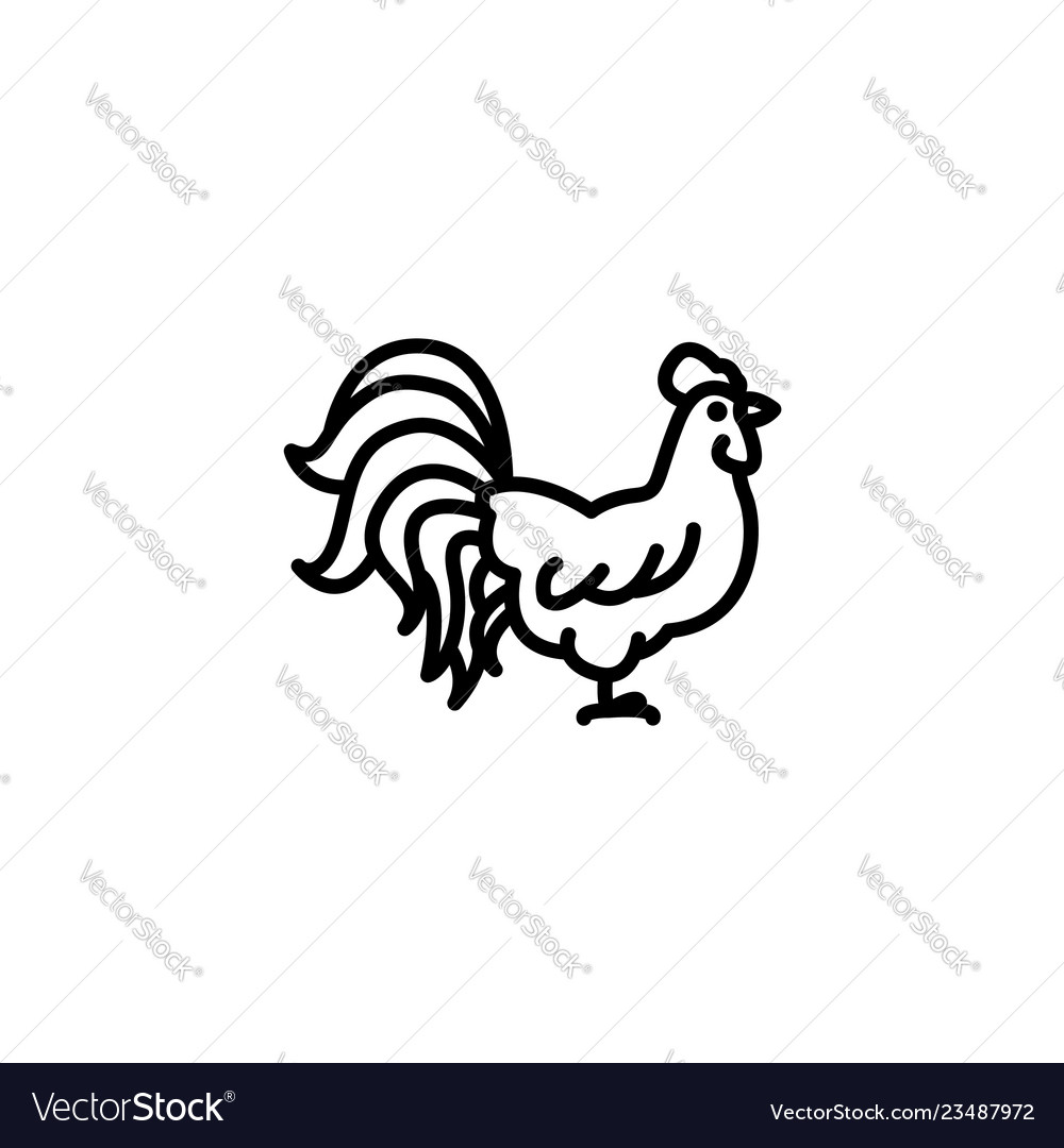 Web line icon cock black on white background