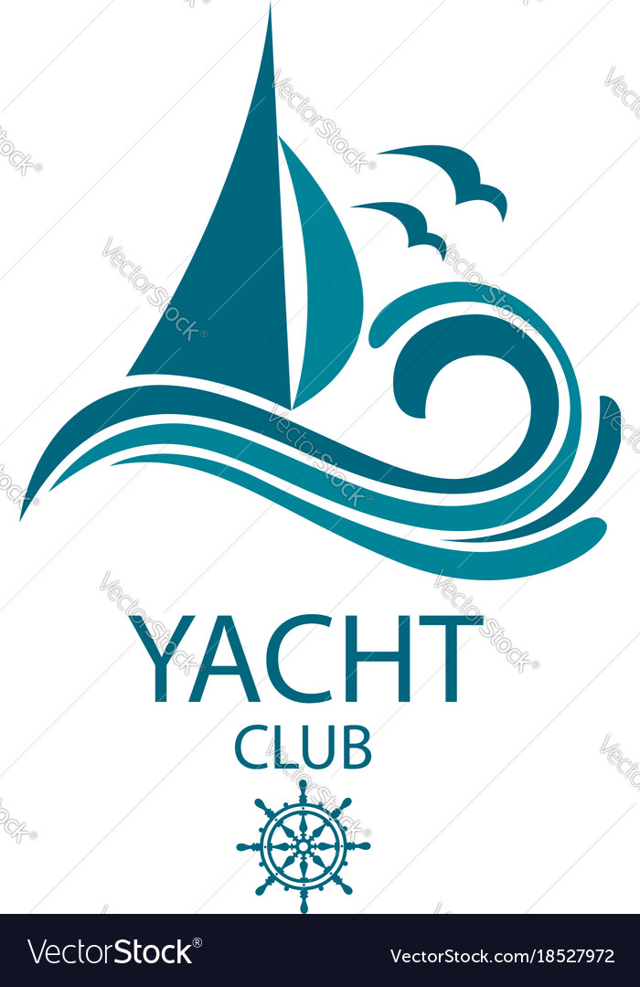 Yacht and waves icon Royalty Free Vector Image