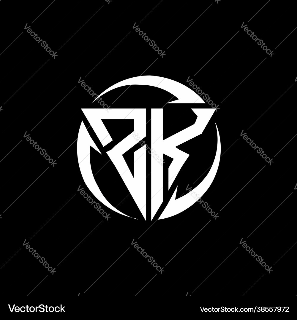 Zk logo monogram design template Royalty Free Vector Image