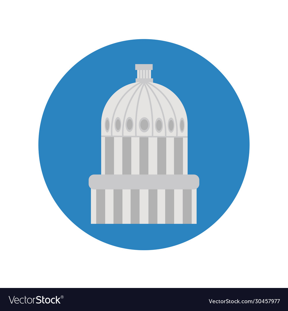 American parliament cupule block and flat style Vector Image