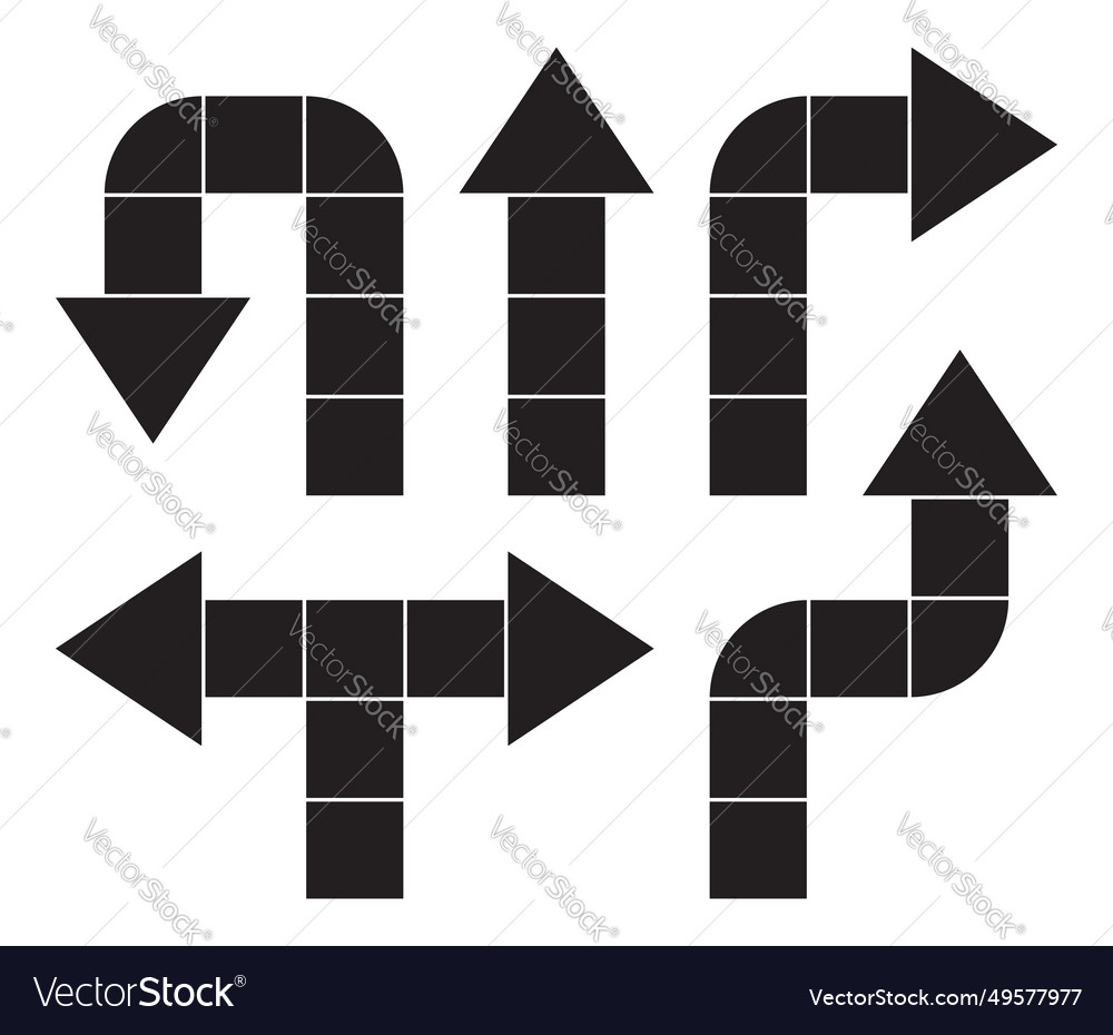 Arrow constructor easy edit set icons design vector image Arrow constructor easy edit set icons design