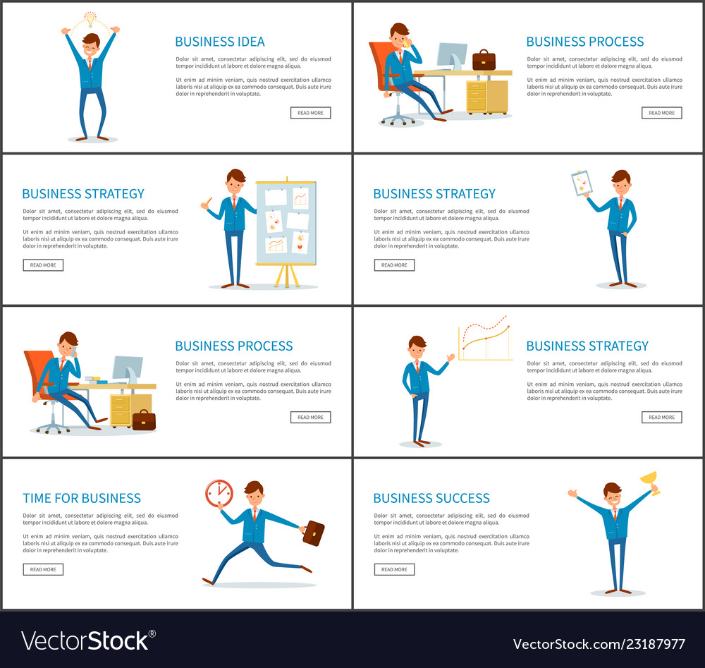 Business process idea and success businessman Vector Image