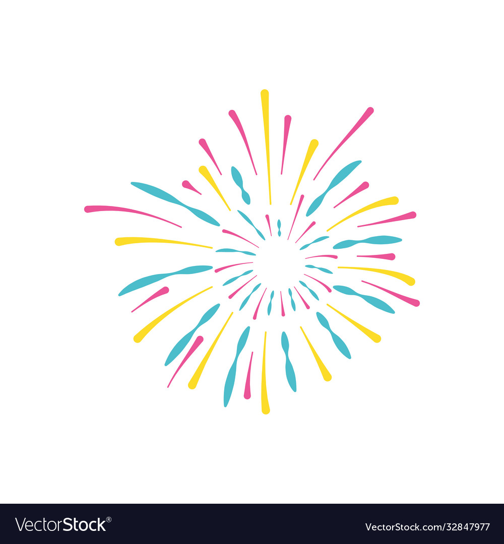 Carnival fireworks icon flat style