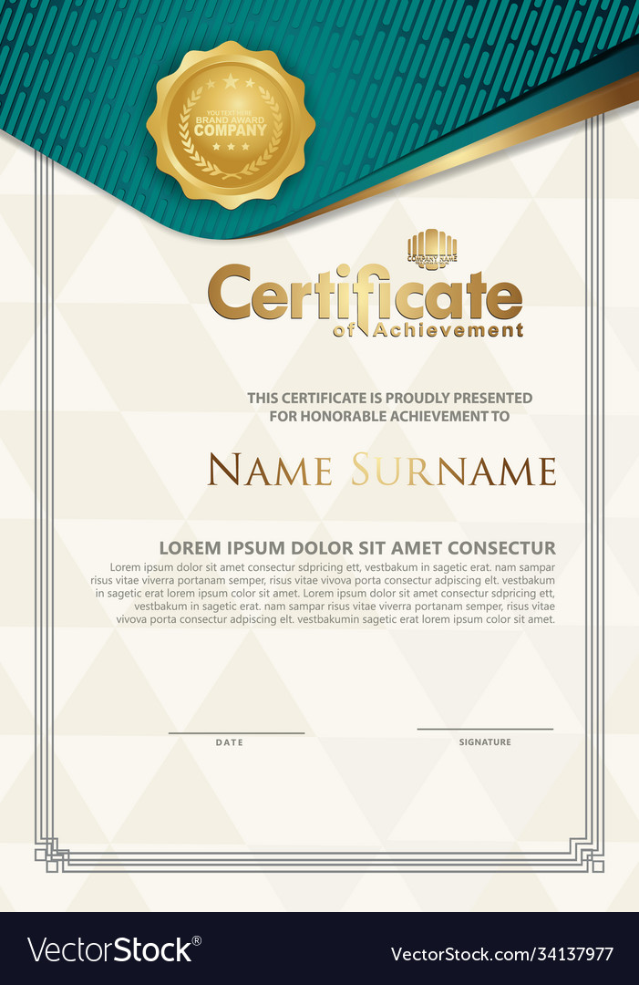 Certificate template with textured background vector image Certificate template with textured background