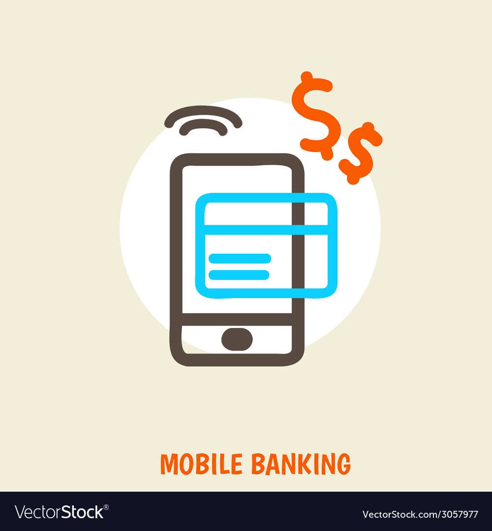 Colored concept for mobile banking and online