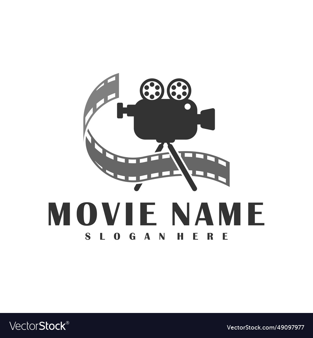 Film strip logo design concept cinema Royalty Free Vector