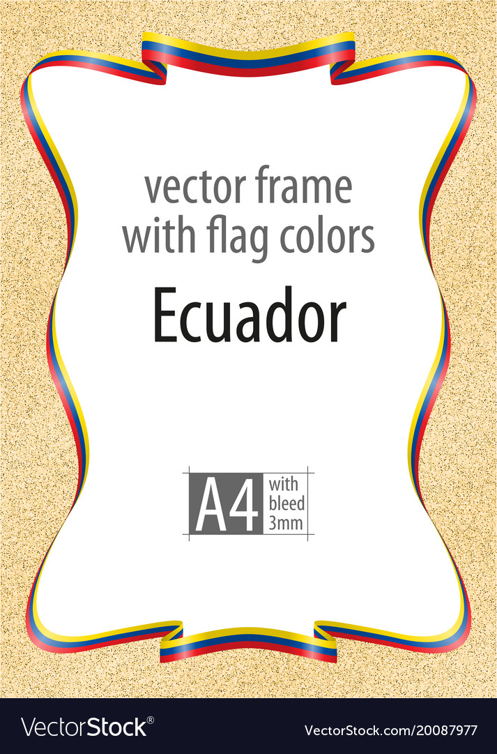 Frame and border of ribbon with the colors