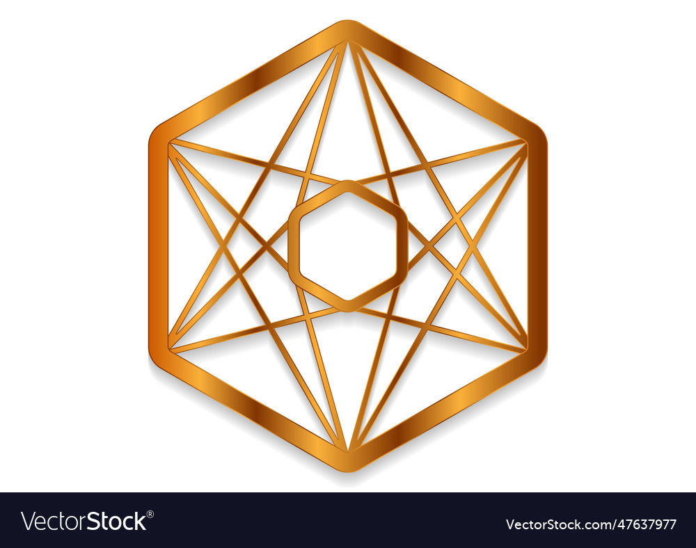Golden geometric hexagonal pattern abstract tech Vector Image Golden geometric hexagonal pattern abstract tech