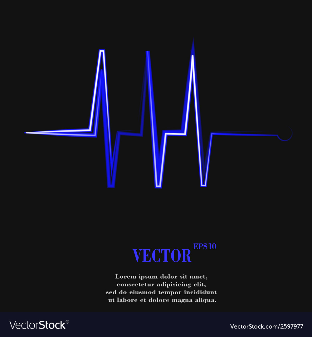 Heart rhythm flat modern web button and space