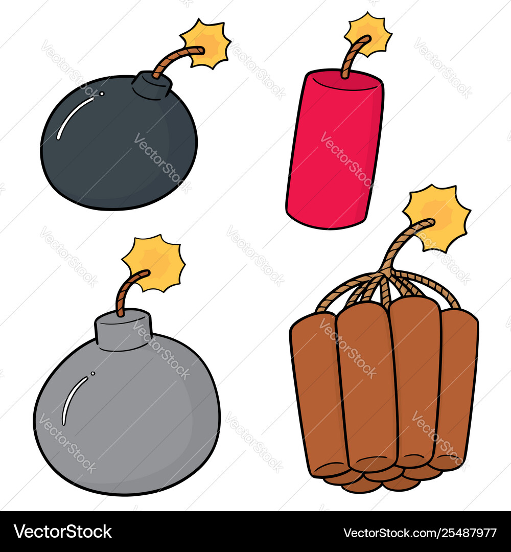 Set bomb Royalty Free Vector Image - VectorStock