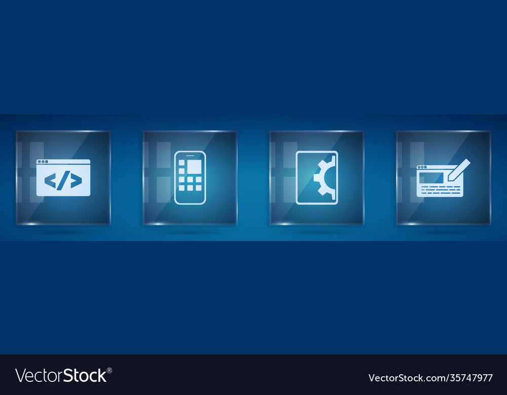 Stellen Sie die mobile Apps web und ui vorn vector image Stellen Sie die mobile Apps web und ui vorn