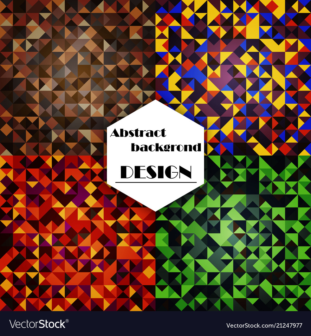 Set of abstract triangle pattern background