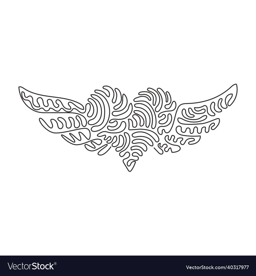 Single continuous line drawing heart with open