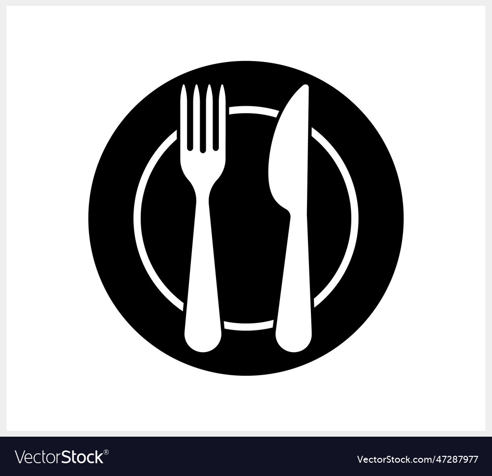 Stencil fork knife icon isolated food clipart Vector Image