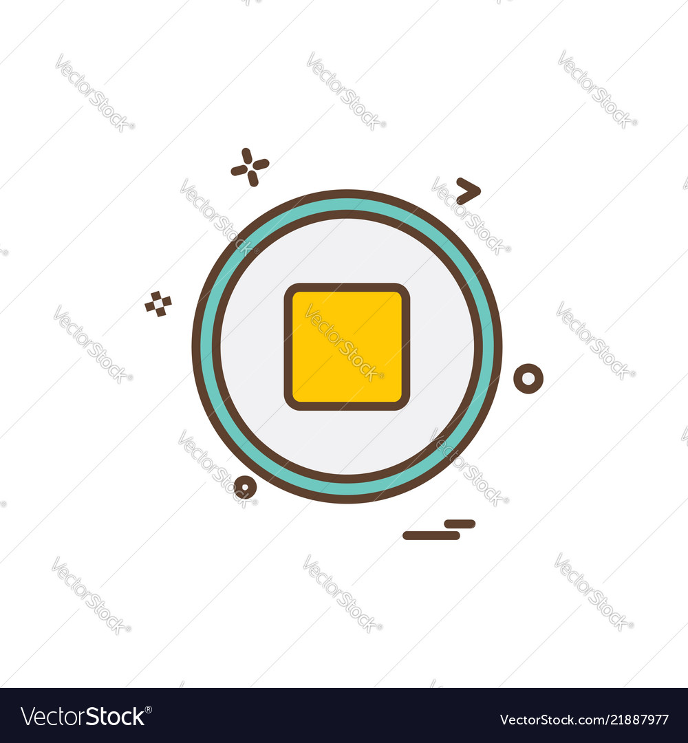 Stop button icon design vector image Stop button icon design