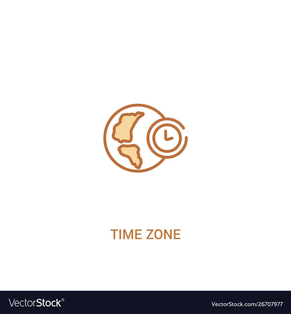 Time zone concept 2 colored icon simple line vector image Time zone concept 2 colored icon simple line