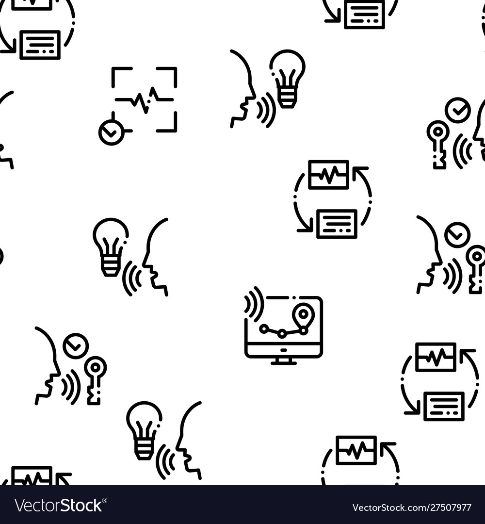 Voice control seamless pattern vector image Voice control seamless pattern