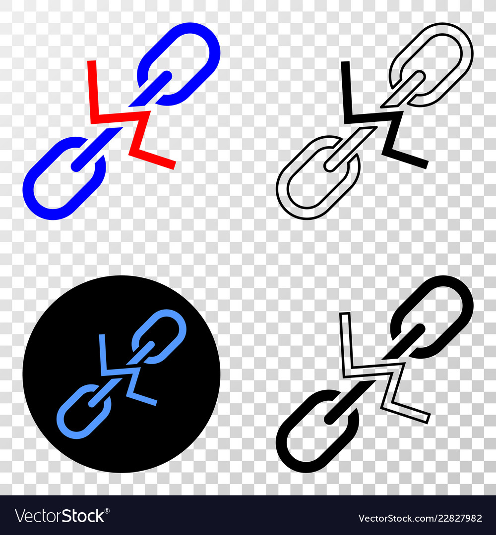 Break chain eps icon with contour version