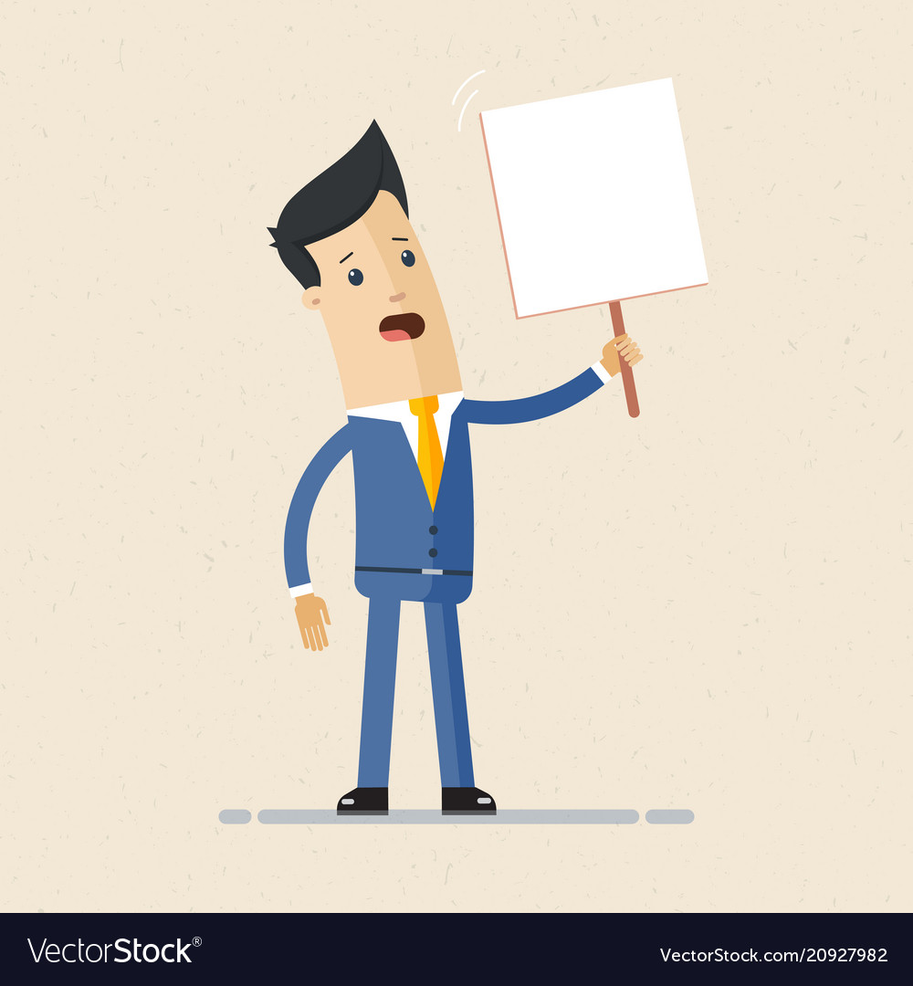 Business Man Holding Tablet With Text Be Smart Vector Image