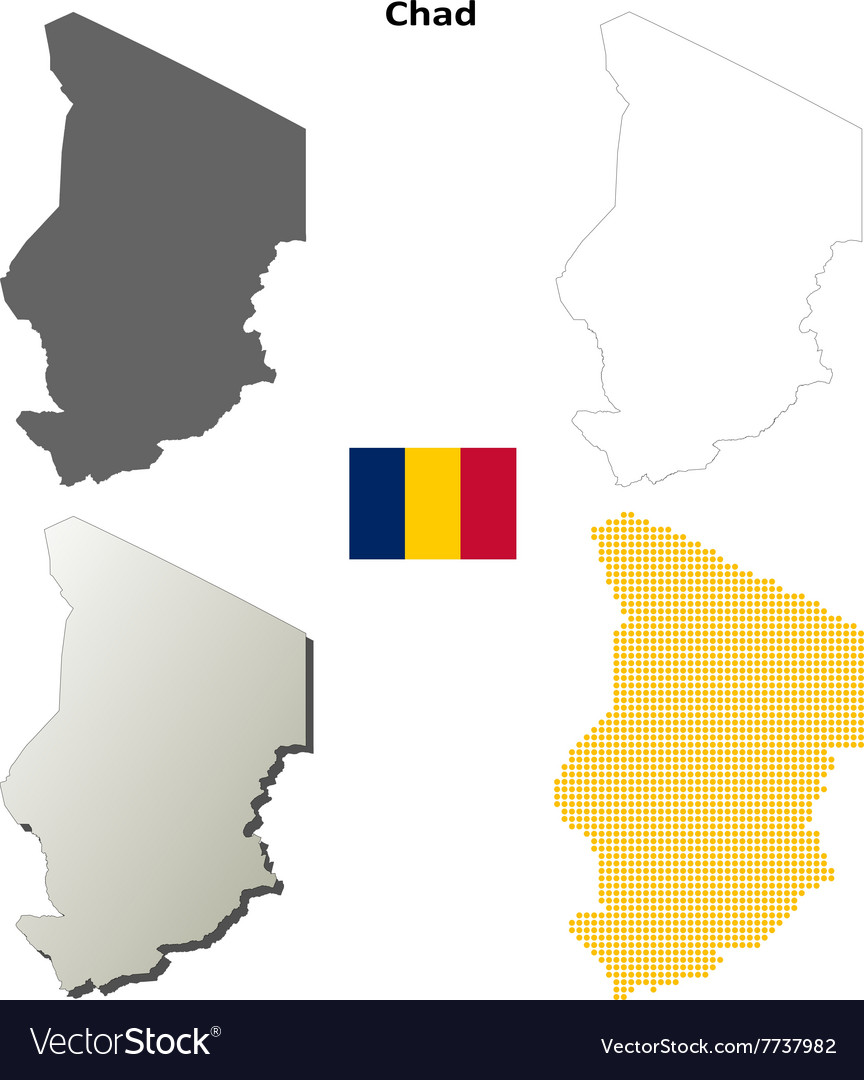 Chad outline map set