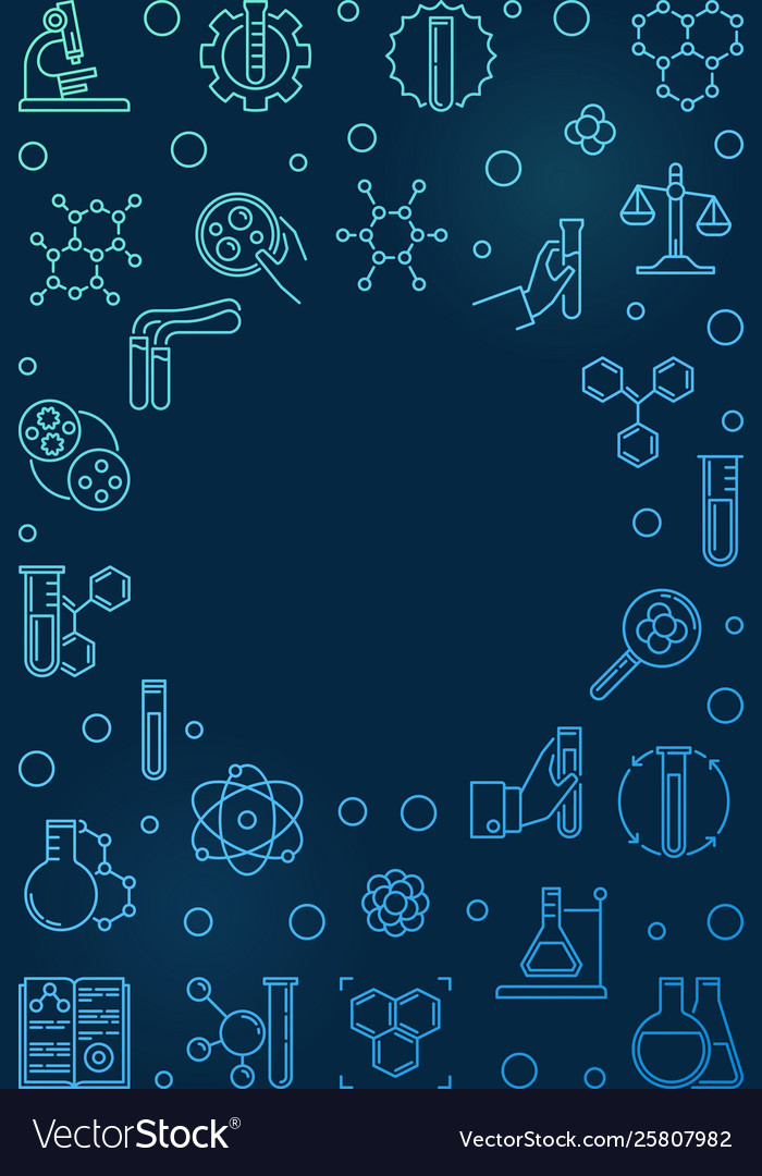 Chemistry Colorful Outline Vertical Banner Vector Image
