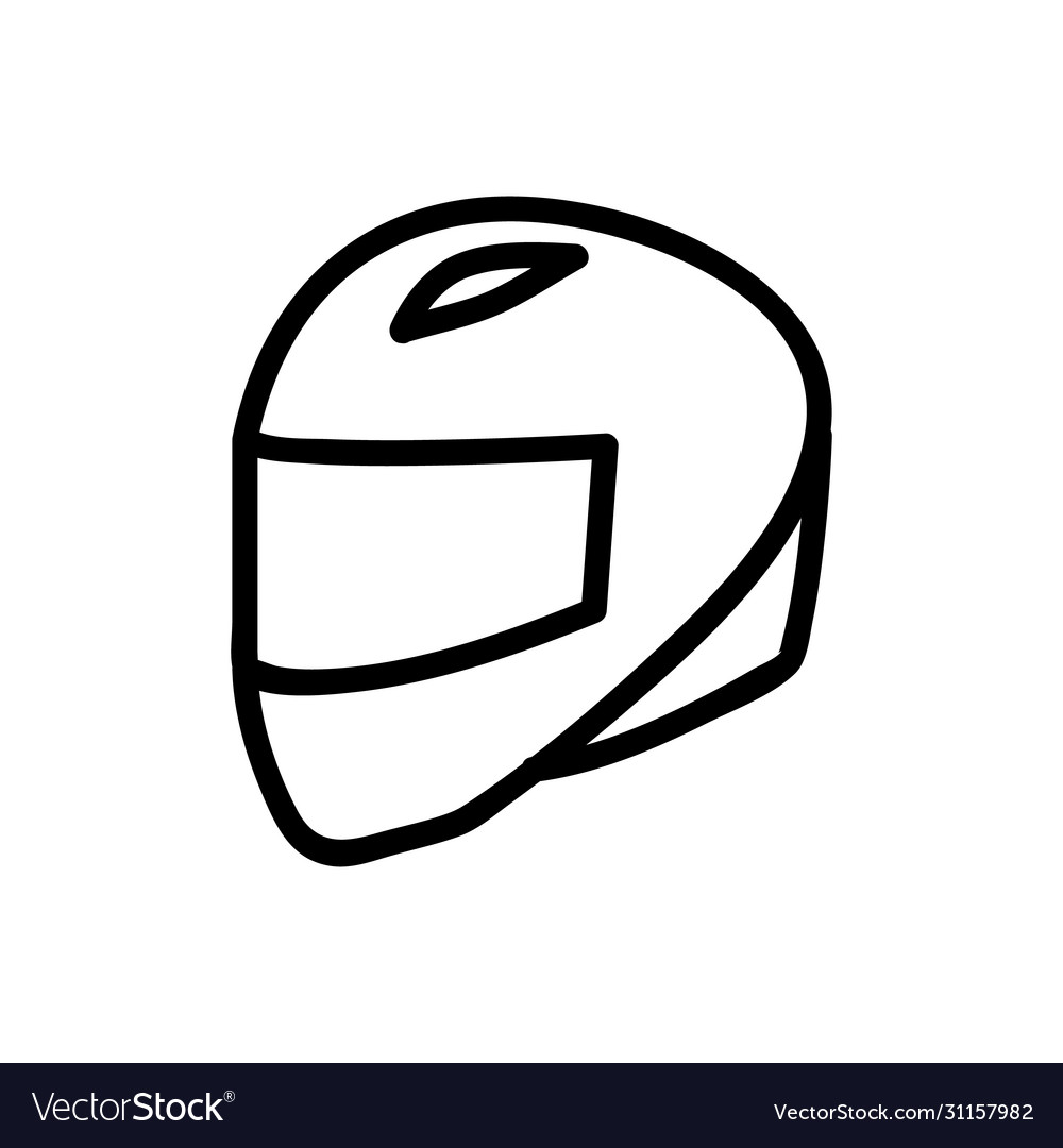 Closed helmet integral icon outline Royalty Free Vector