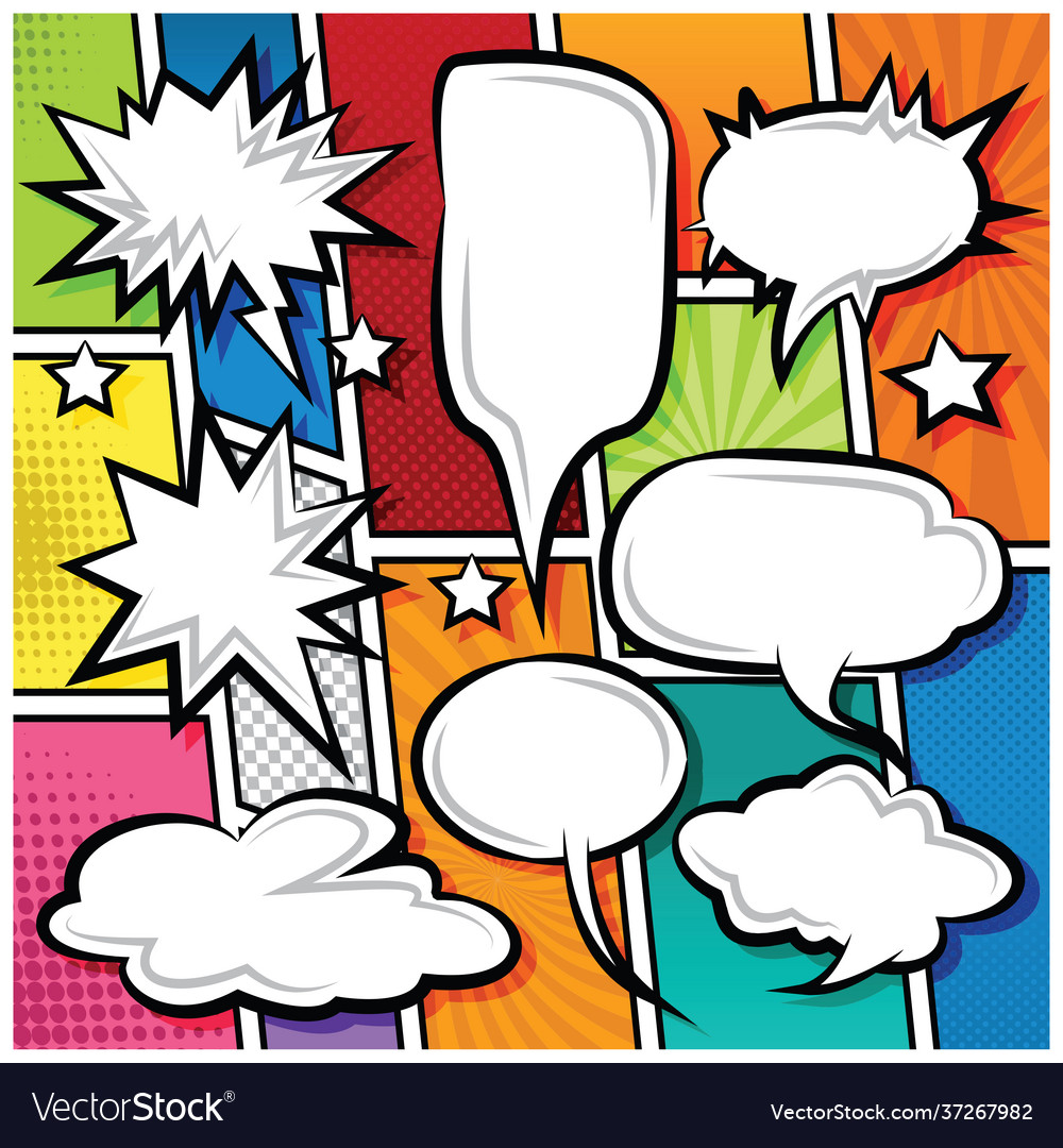 Comic bubble speech balloons cartoon Royalty Free Vector