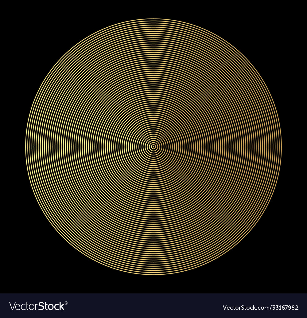 Concentric gold color circle elements element vector image Concentric gold color circle elements element