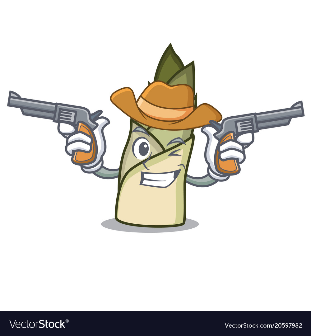 Cowboy Bamboo Shoot Charakter Cartoon