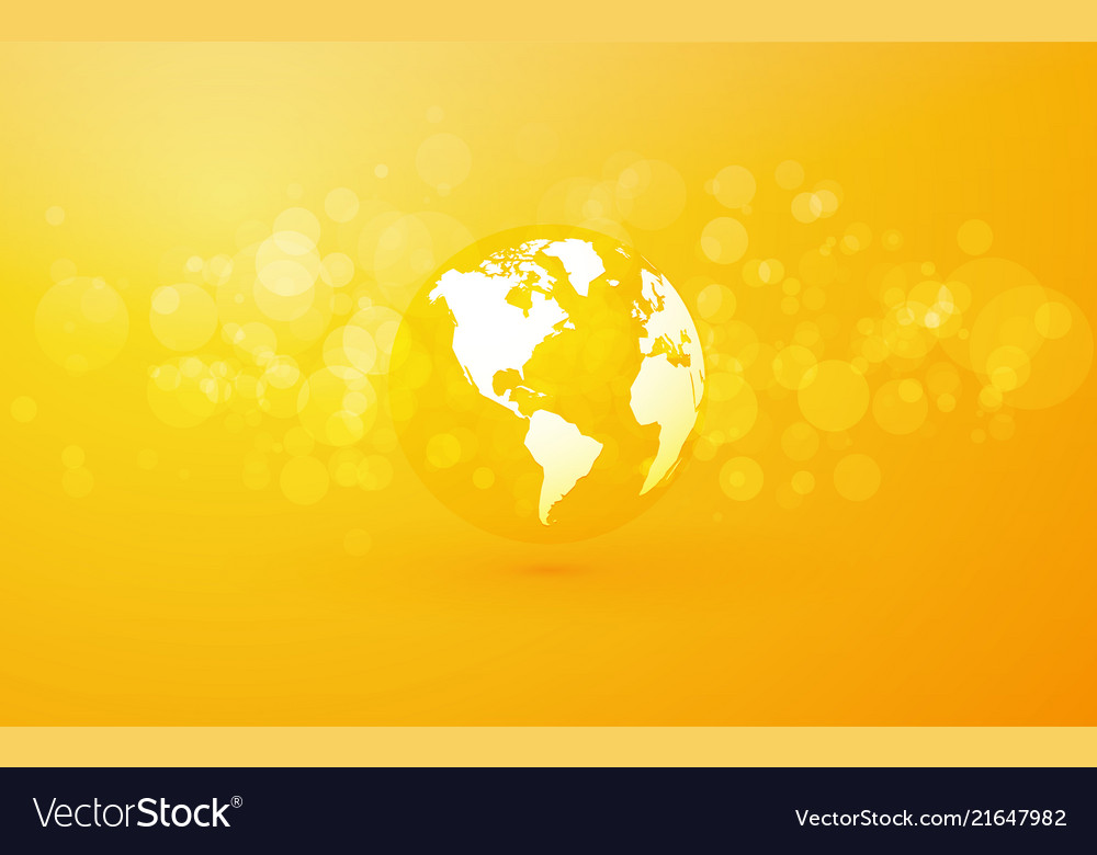 Earth globe with america abstract yellow