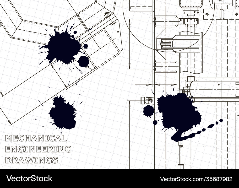 Engineering mechanical drawing Royalty Free Vector Image
