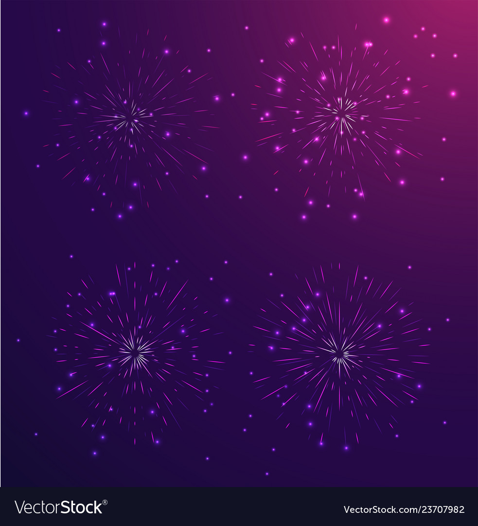 Firework line icon set