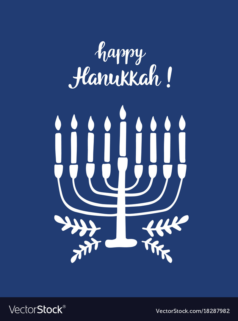 Happy hanukkah hand written brush lettering Vector Image