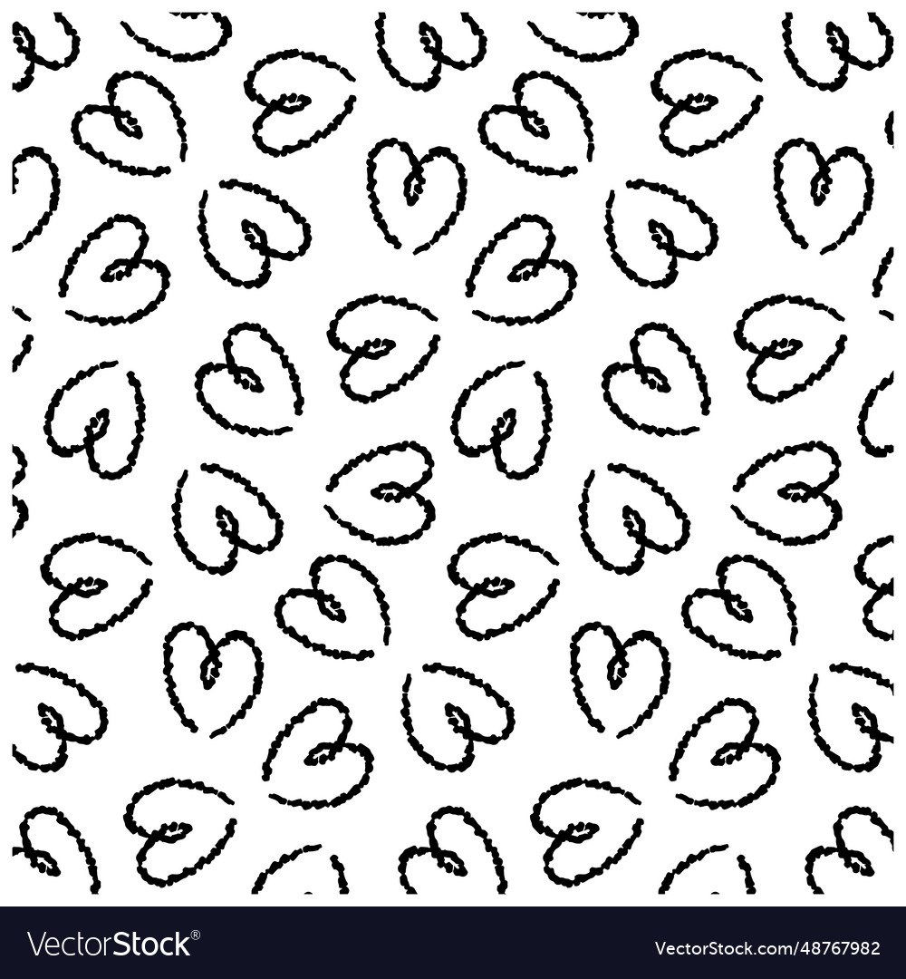Heart pattern line roundel drawn with a brush