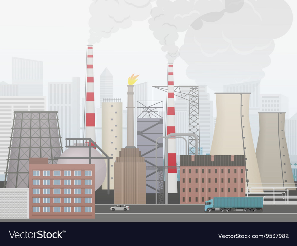 Industrial factory landscape Plant or factory the Vector Image