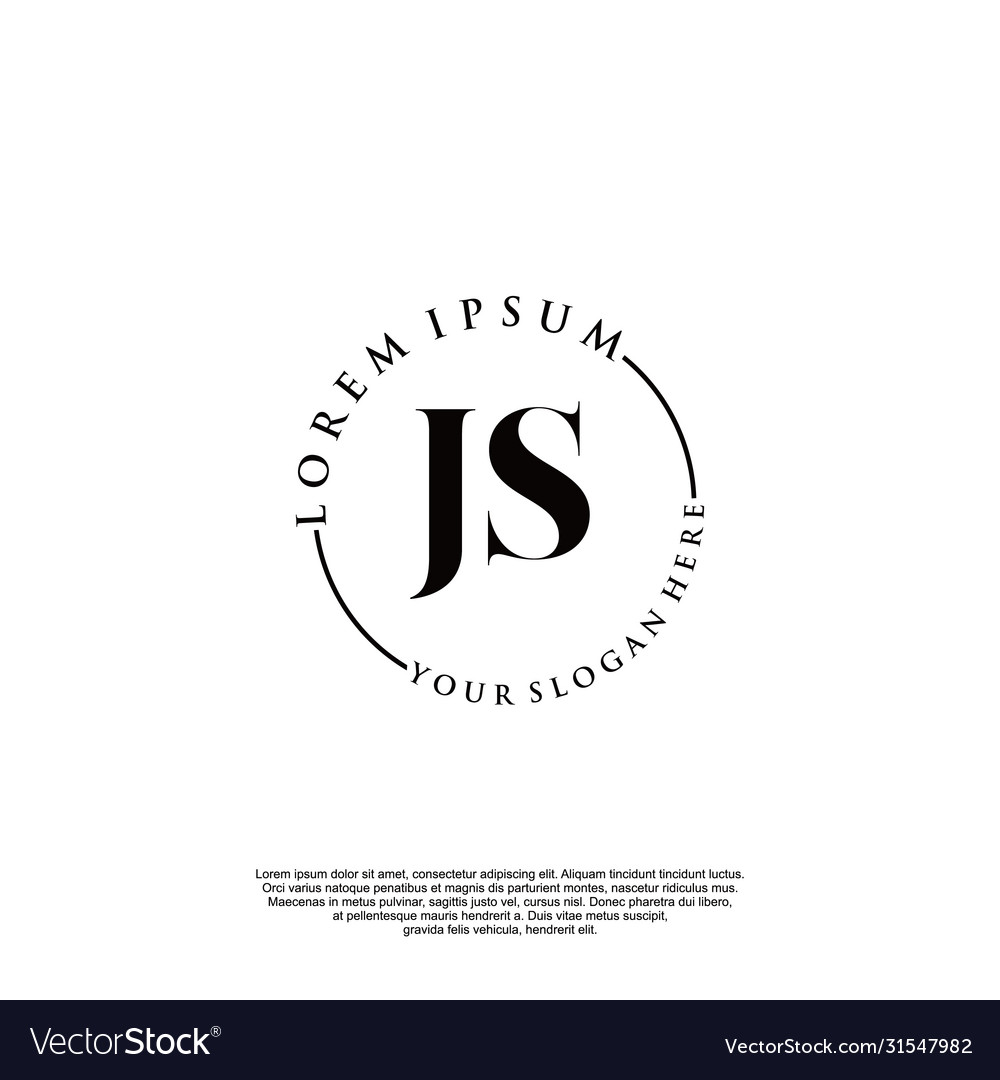 Js initial handwriting logo design