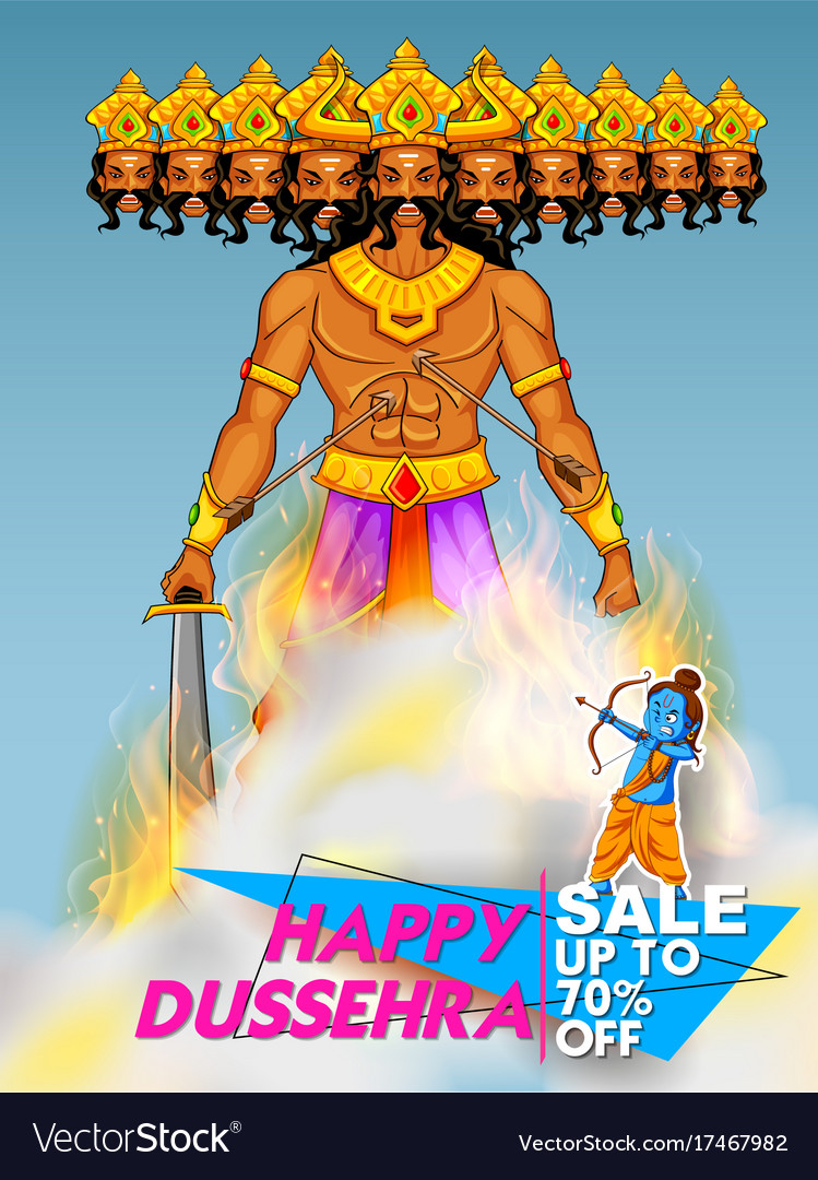 Lord rama and ten headed ravana for happy dussehra