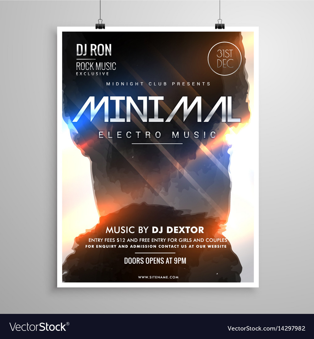 Minimal grunge style music party flyer template