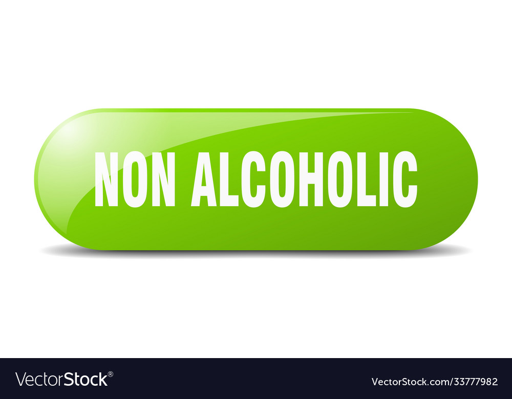 Non alcoholic button sticker banner rounded glass