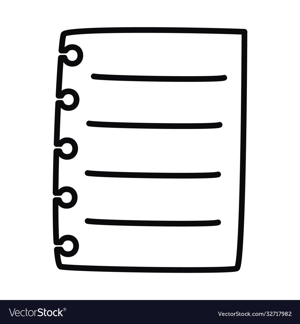 Notebook page icon line style vector image Notebook page icon line style