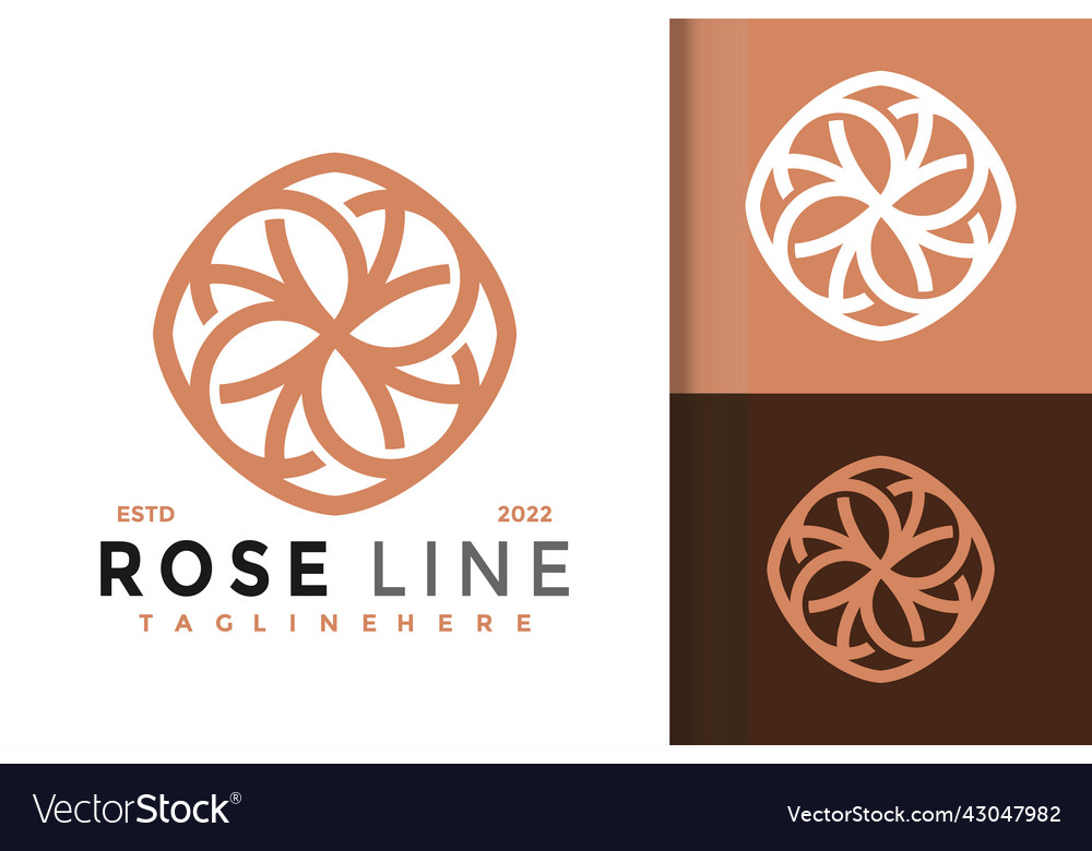 Rose Linie elegantes modernes Logo Design Template